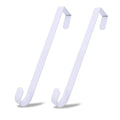 ESFUN 2 Pack Solid Wreath Hanger for Front Door Window Wreath Hooks Holder Over The Door Metal Hook Hangers (White, 12 inch)