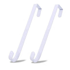 ESFUN 2 Pack Solid Wreath Hanger for Front Door Window Wreath Hooks Holder Over The Door Metal Hook Hangers (White, 12 inch)