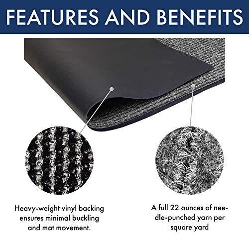 Notrax 117 Heritage Rib Entrance Mat, For Home Or Office, 4' X 8' Gray