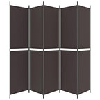vidaXL 5-Panel Room Divider - Versatile Partition Screen, Easy to Fold & Store, Durable 100% Polyester Fabric, Ideal for Bedroom, Living Room, Modern Brown Design