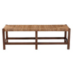 bali & pari Liza Bohemian Natural Seagrass and Wood Accent Bench