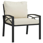 vidaXL Outdoor Patio Chairs with Cushions, Elegant Design with Curved Armrests, Powder-Coated Steel Construction, Black and Sand, Set of 2