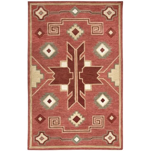 Alora Decor Durango 5' X 8' Southwest/Tribal Red/Multi Hand-Tufted Area Rug