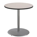 National Public Seating Nps 36&Quot; Round Cafe Table With Round Base, 36&Quot; Height, Particleboard Core/T-Mold, Grey Nebula Top, Grey Frame
