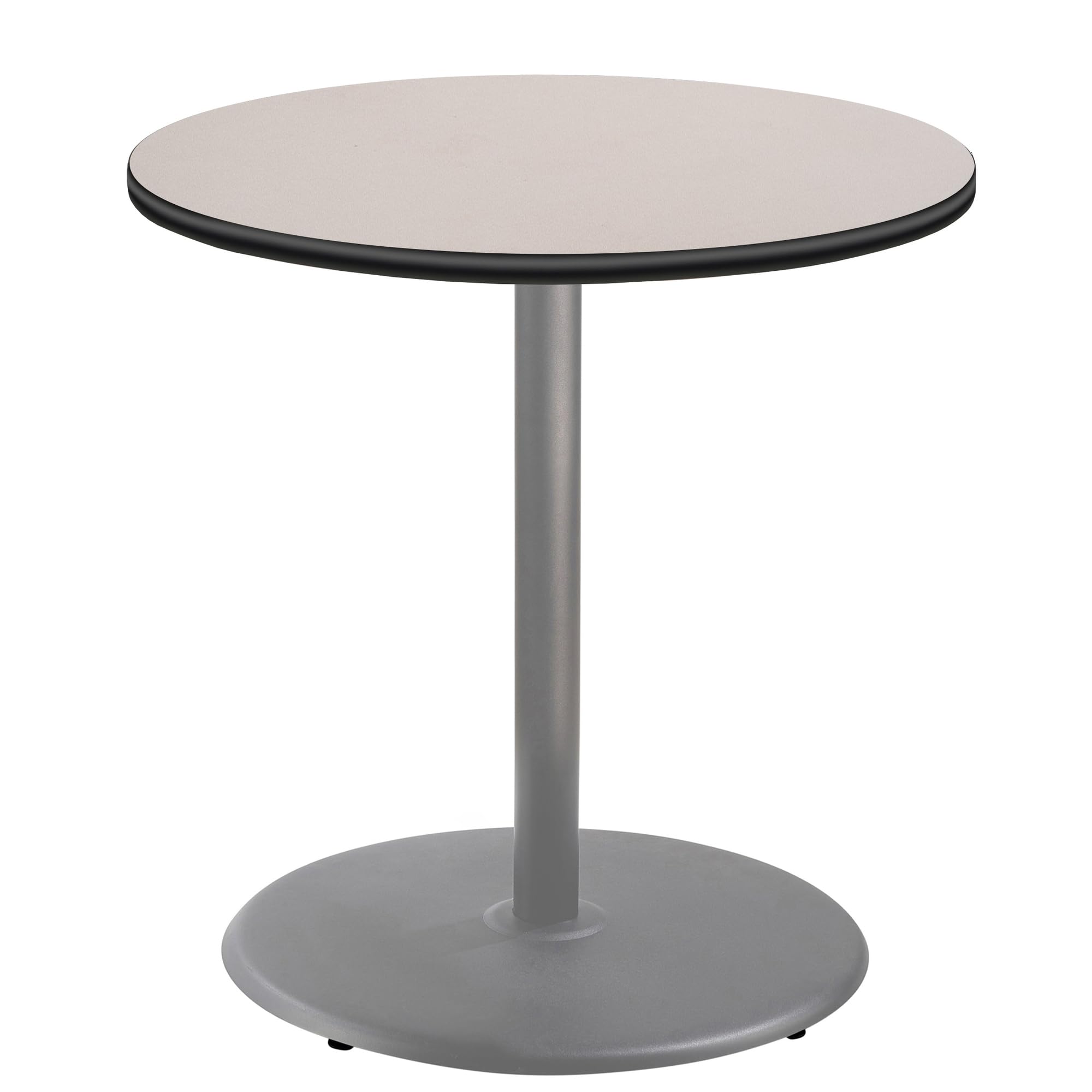 National Public Seating Nps 36&Quot; Round Cafe Table With Round Base, 36&Quot; Height, Particleboard Core/T-Mold, Grey Nebula Top, Grey Frame