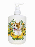 Caroline's Treasures CK2836SOAP American Staffordshire in Sunflowers Ceramic Soap Dispenser Hand Soap Dispenser Pump Bottles for