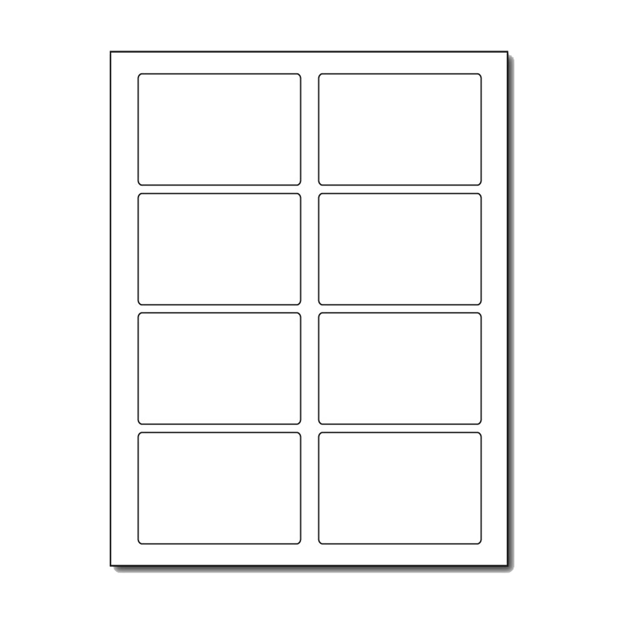 Adhesive Name Tag Stickers, 8 Labels Per Sheet, 3 3/8' X 2 1/3' - 100 Sheets / 800 Labels - White Matte Finish Printable Badge