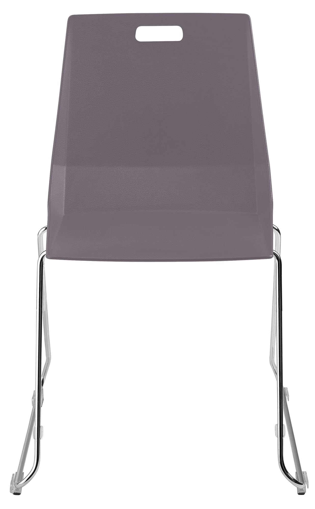 National Public Seating Nps Luvraflex Stack Chair With Charcoal Polypropylene Back/Seat, Chrome Frame