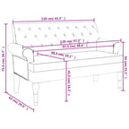 vidaXL 47 W Small Loveseat, Fabric Chesterfield Sofa with Button Tufting & Rolled Armrests for Small Spaces, 2 Seater Couch for Living Room & Bedroom, Dark Gray