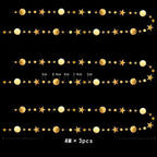 Decor365 Gold Twinkle Little Star Party Garlands Glitter Hanging Moon Stars Decorations Kids Birthday Bday Streamer Baby Shower