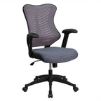 Flash Furniture Kale High Back Designer Gray Mesh Executive Swivel Ergonomic Office Chair with Adjustable Arms