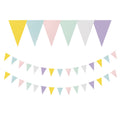 PastelRainbow PartyDecorations Banner,2 Pack Baby Shower Decorations for Girl Birthday Paper Triangle Pennant Flags Streamers,
