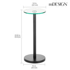 Mdesign Bedroom Nightstand — Side Table For Lamps, Books, Trinkets And Other Décor — Versatile Bedroom And Living Room Table — Clear/Matte Black