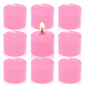 Amusaer Pink Votive Candles, 9 Packs Unscented Small Votives for Valentines Day Dinner Table Wedding, Holiday Party, Home (8 Ho