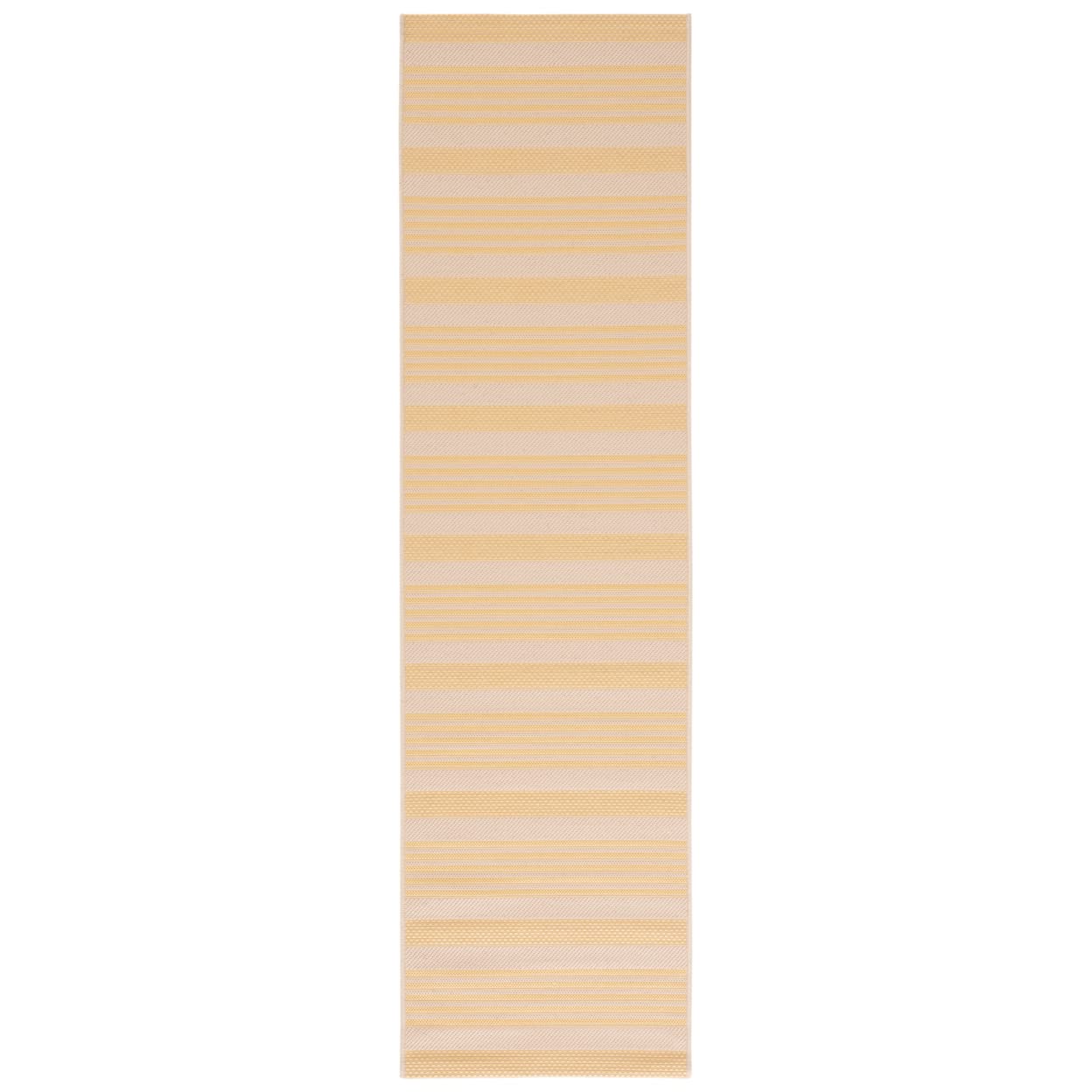 SAFAVIEH Courtyard Collection 2'3'' x 8' Gold/Beige CY6062 Stripe Indoor/ Outside Waterproof Easy cleansingPatio Backyard Mudroo