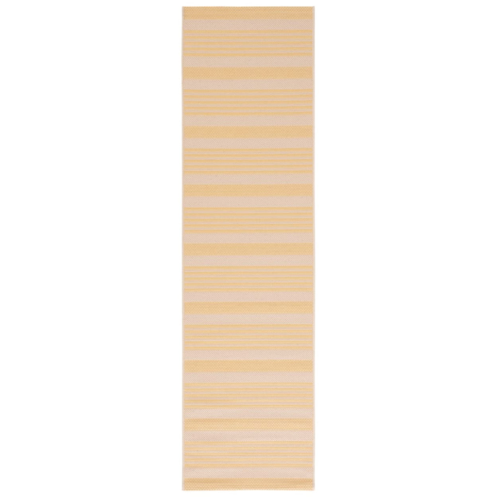 SAFAVIEH Courtyard Collection 2'3'' x 8' Gold/Beige CY6062 Stripe Indoor/ Outside Waterproof Easy cleansingPatio Backyard Mudroo