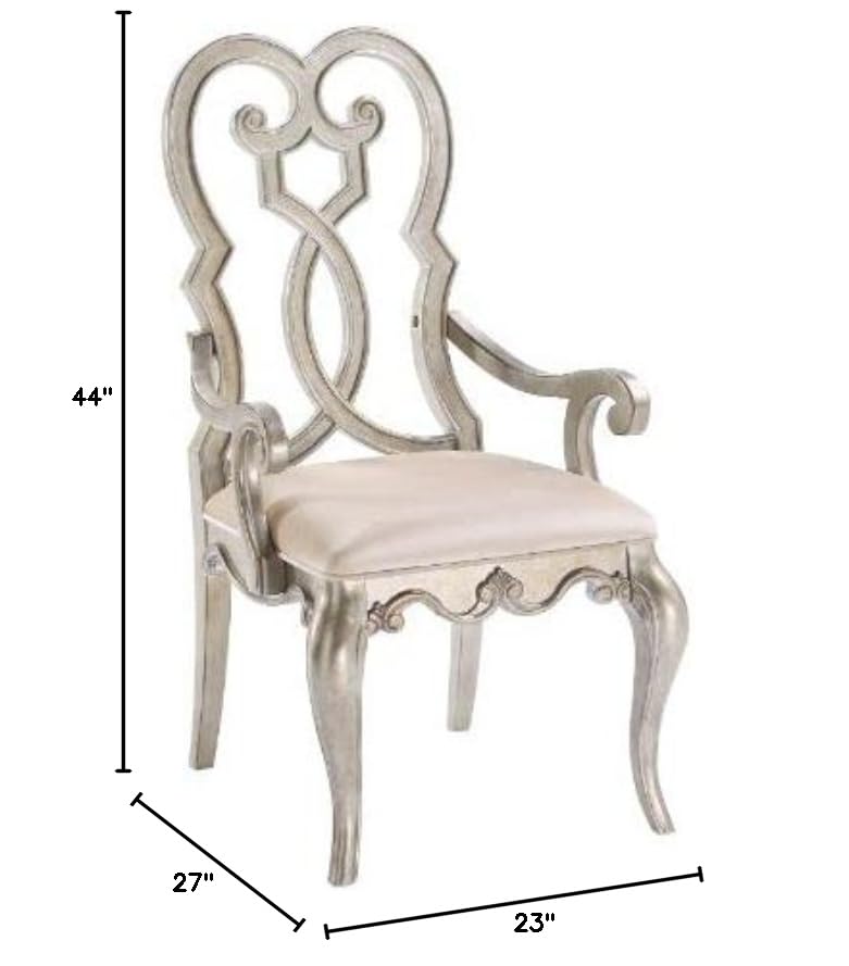 Acme Esteban Velvet Upholstered Arm Chair in Ivory