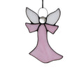 HAOSUM Pink Angel Stained Glass Window Hangings Tiffany Style Gift Gifts for Nurse,Memorial Remembrance Sympathy (6.3  4.3)