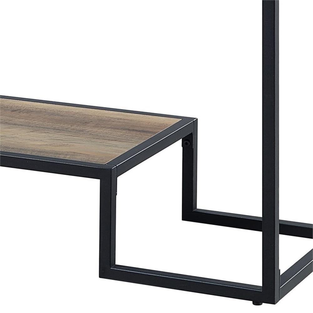 Acme Idella Wooden Console Table in Rustic Oak and Black Finish