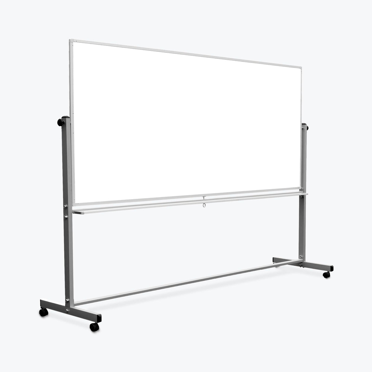 Luxor Mobile Dry Erase Double-Sided Magnetic Whiteboard With Aluminum Frame And Stand - 96'W X 40'H