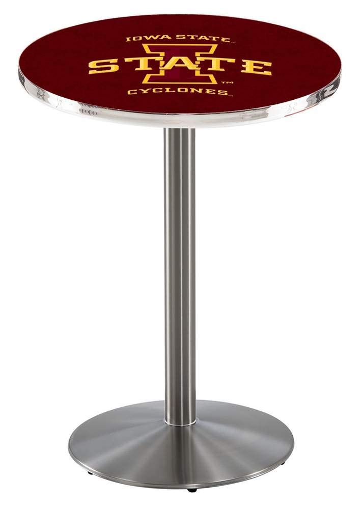 Holland Bar Stool Co. L214-36&quot; Stainless Steel Iowa State Pub Table with 36&quot; Dia. top