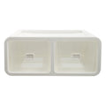 PATKAW Wardrobe Storage Box and Socks Organizer Drawer, White 2compartment Plastic Underwear Storage Holder for Closet and Home