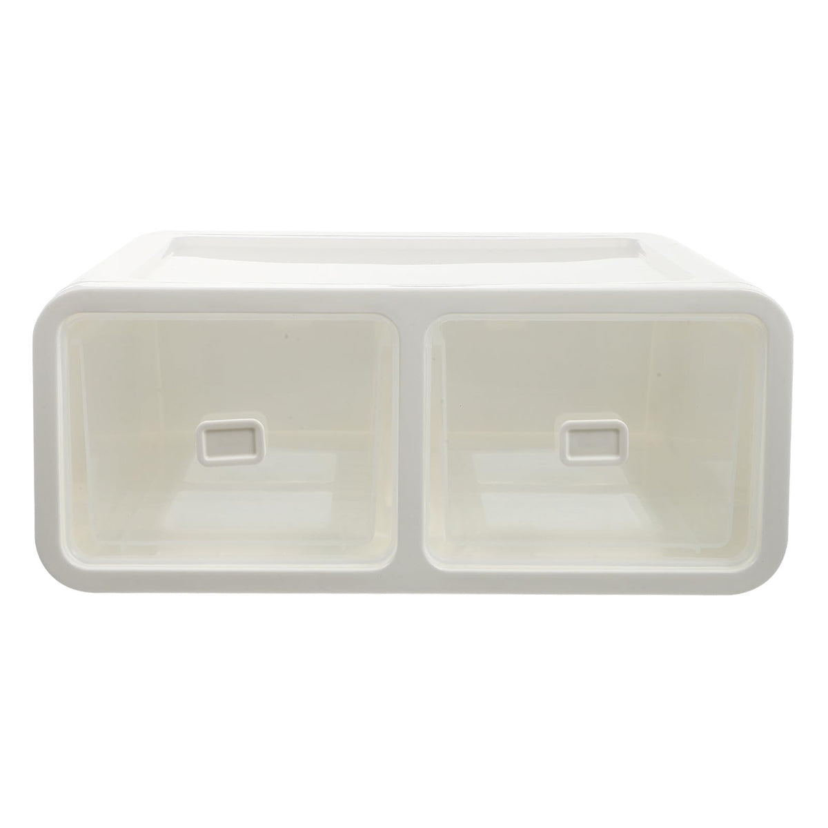 PATKAW Wardrobe Storage Box and Socks Organizer Drawer, White 2compartment Plastic Underwear Storage Holder for Closet and Home