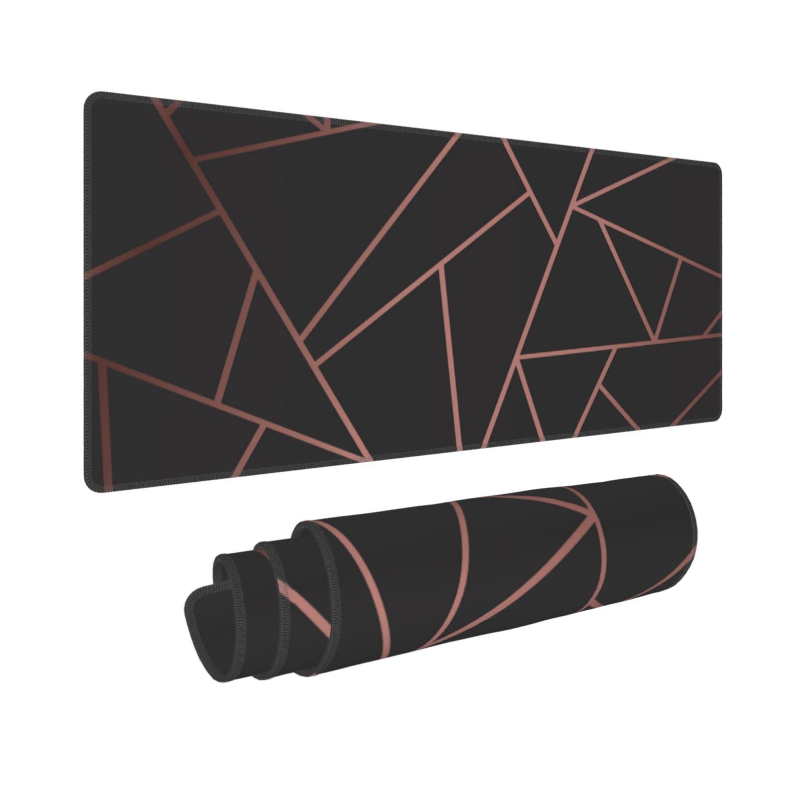 Large Mouse Pad Xxl, Rose Gold Black Gaming Mouse Pad, Big Desk Mat With Stitched Edges Mousepad For Gaming Keyboard Computer La