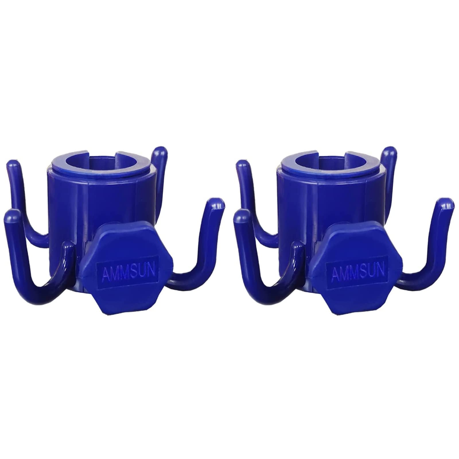 Ammsun 2 Pack Beach Umbrella Hanging Hook, 4-Prongs Plastic Umbrella Hook Hanging For Towels/Hats/Clothes/Camera/Sunglasses/Bags