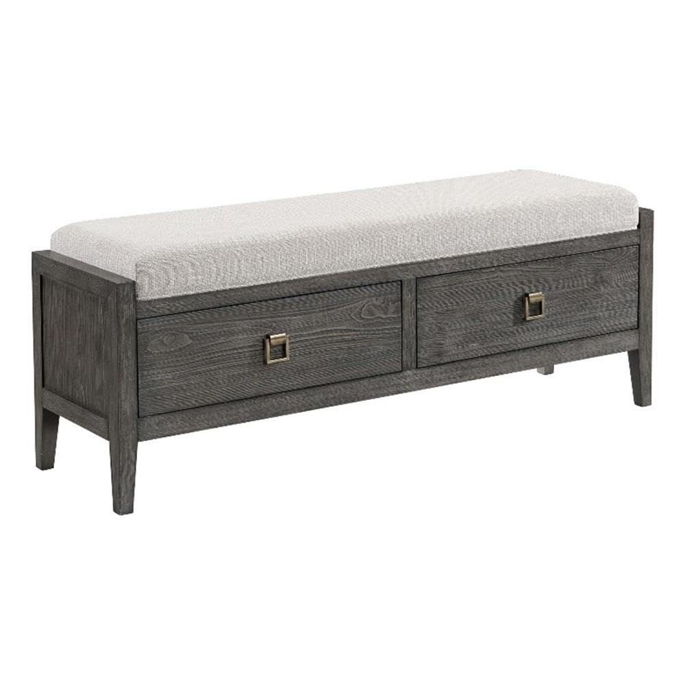 Intercon Portia 58&quot; Wide Bedroom Storage Bench, Brushed Brindle