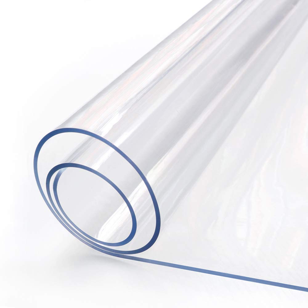 Crystal Clear Dining Table Cover Protector Office Desk Pad Mat Rectangle Plastic Vinyl Table Cover For 5 Foot Table Waterproof P