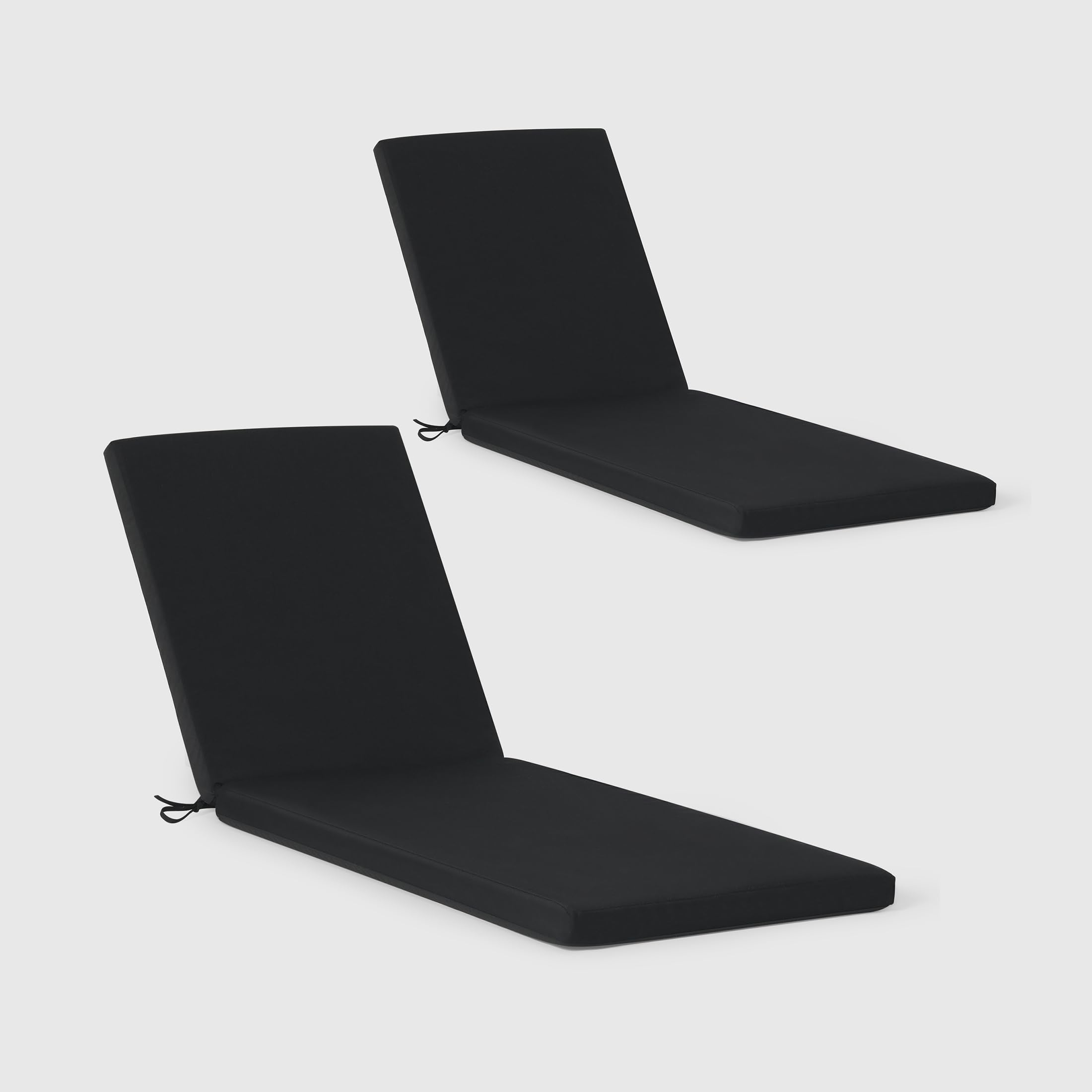 Westintrends Solace Outdoor Chaise Lounge Chair Cushions Set Of 2, 70' X 21.5', Black