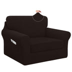 Easy-Going 3 Pieces Stretch Chair Cover Washable Chair Slipcover Set for 1 Backrest and Seat Cushion Couch Anti-Slip Sofa Couch 