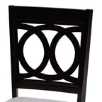 Baxton Studio Lenoir Modern and Contemporary Grey Fabric Upholstered Espresso Brown Finished Wood 7-Piece Dining Set