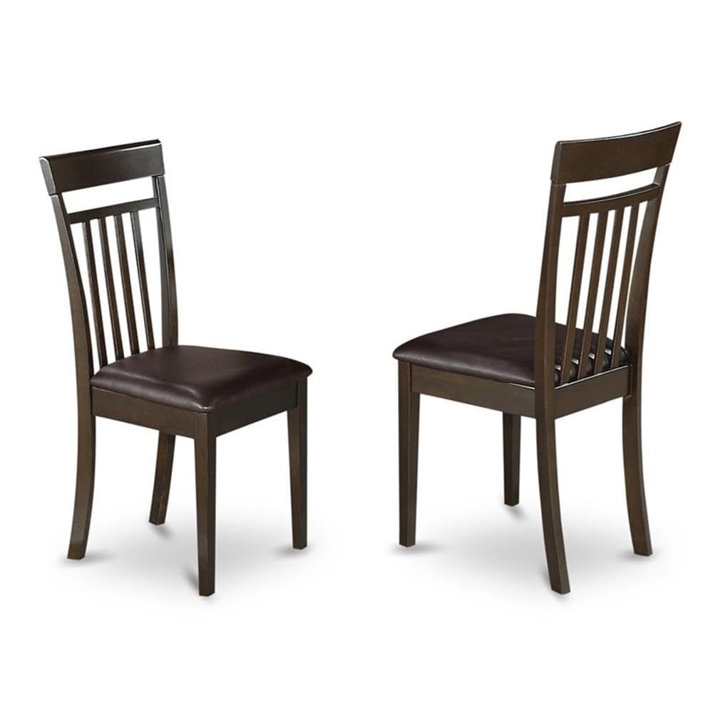 East West Furniture BOCA3-CAP-LC 3 Piece Modern Dining Table Set Contains a Round Kitchen Table and 2 Faux Leather Upholstered Dining Chairs, 42x42 Inch, Cappuccino