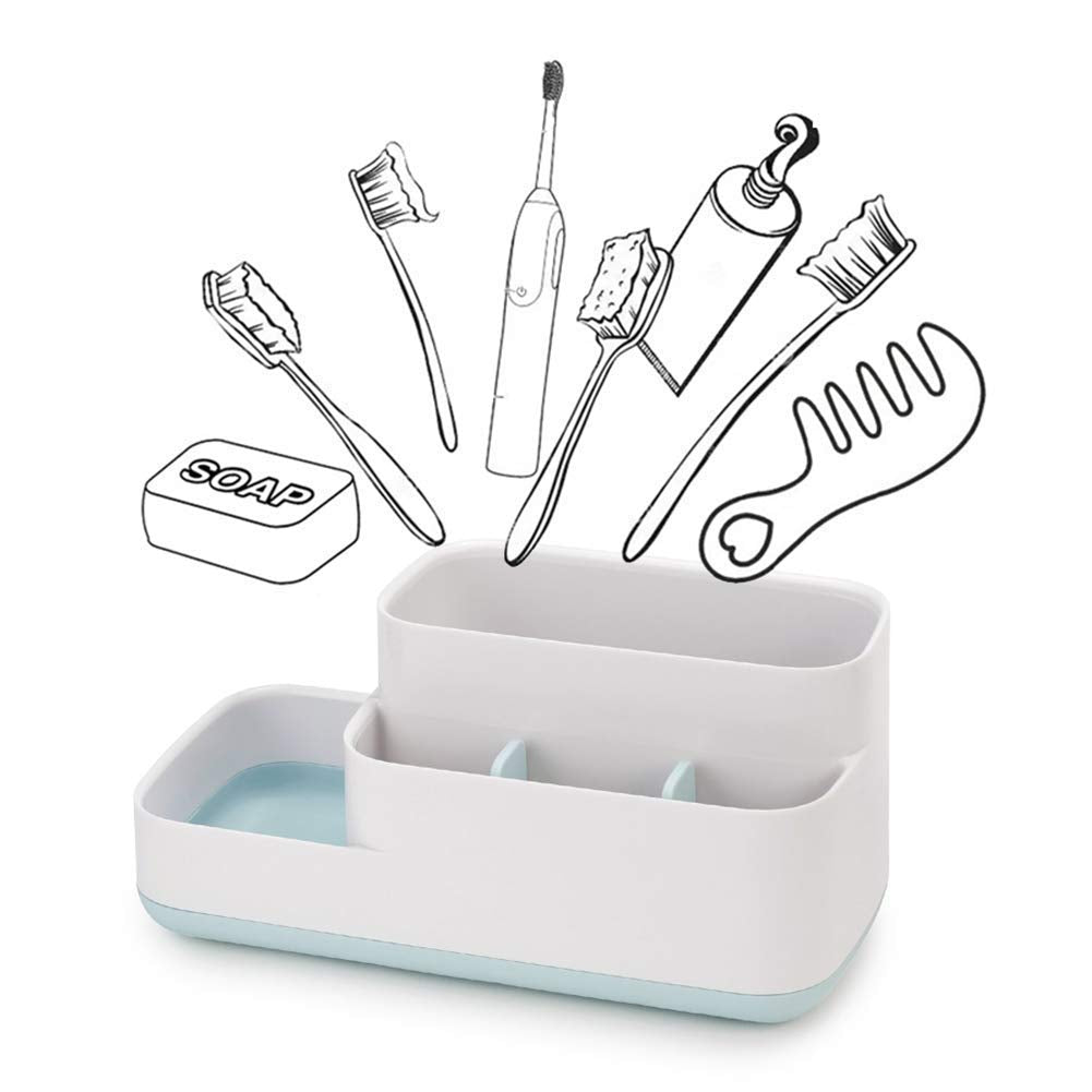 Mobhada Easy Store Bathroom Caddy Large Toothbrush Holder Bathroom Toothbrush Storage Rack Toothbrush Caddy Stands Hanger Bathro