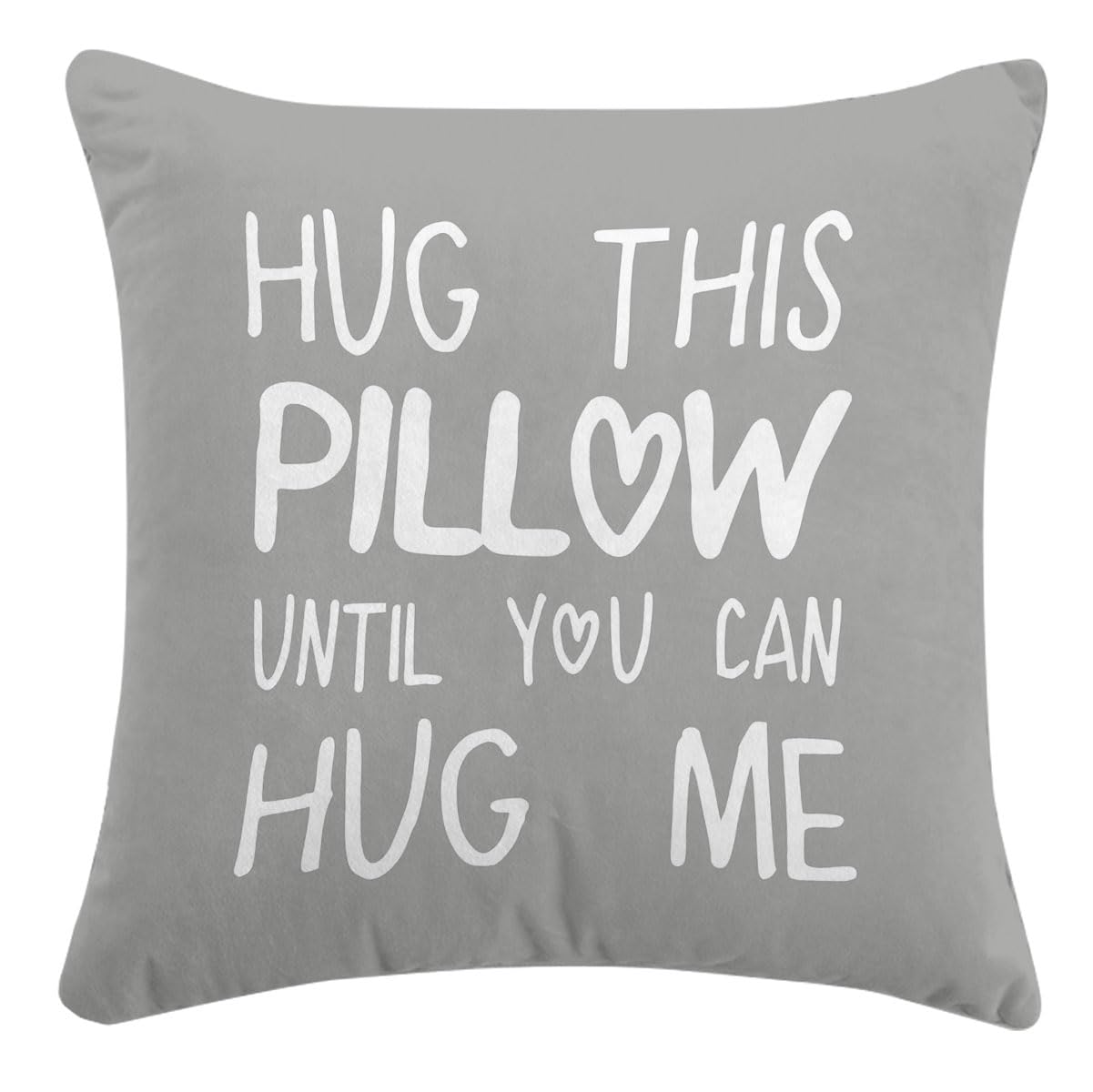 Sufamb Hug This Pillow Until You Can Hug Me Throw Pillow Covers Decor For Home Bedroom, 18'' X 18'' Pillow Case, Boyfriend Girlf