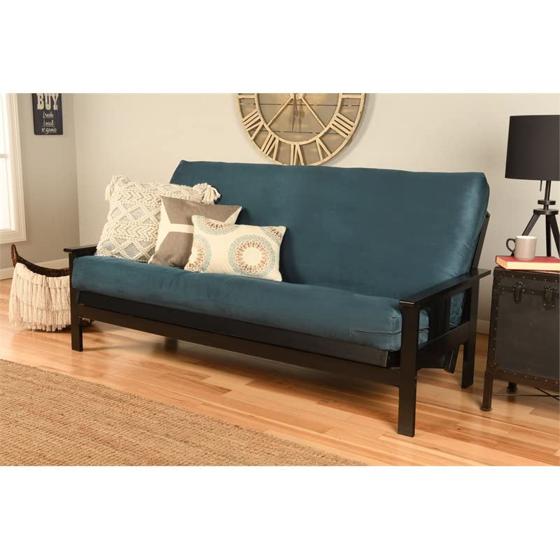 Kodiak Furniture Monterey Black Sofa with Suede Blue Mattress