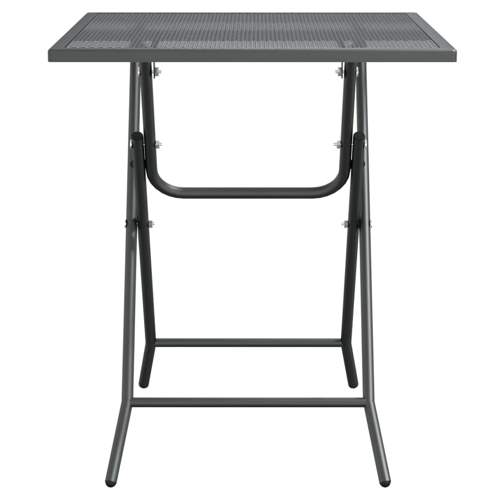 vidaXL Patio Table with Industrial Style - Square, Expanded Metal Mesh Material, Anthracite Color - 23.6"x23.6"x28.3" Dimensions - Assembly Required