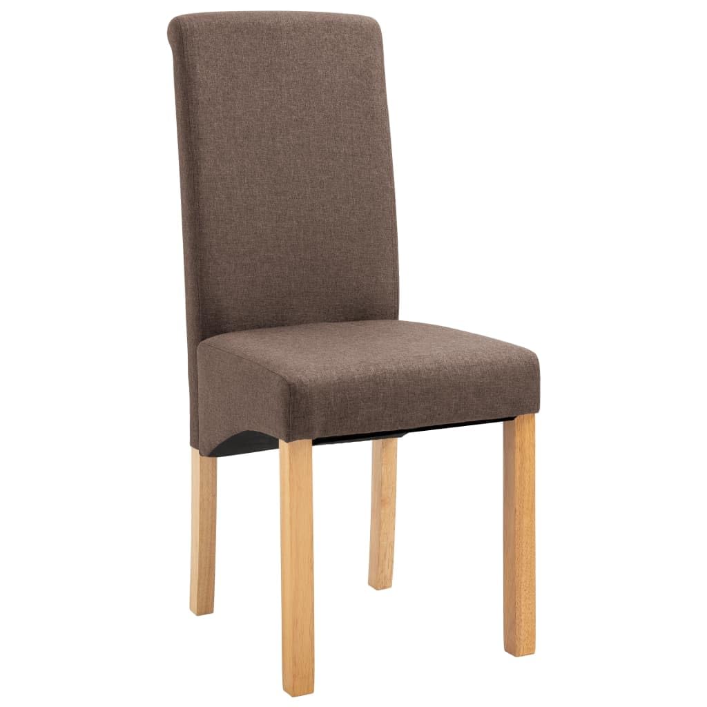 vidaXL Set of 6 Dining Chairs - Sturdy and Comfortable Seating Solution - Resistant Fabric and Wood Construction - Modern Design - Ideal for Dining Room or Living Room - Brown