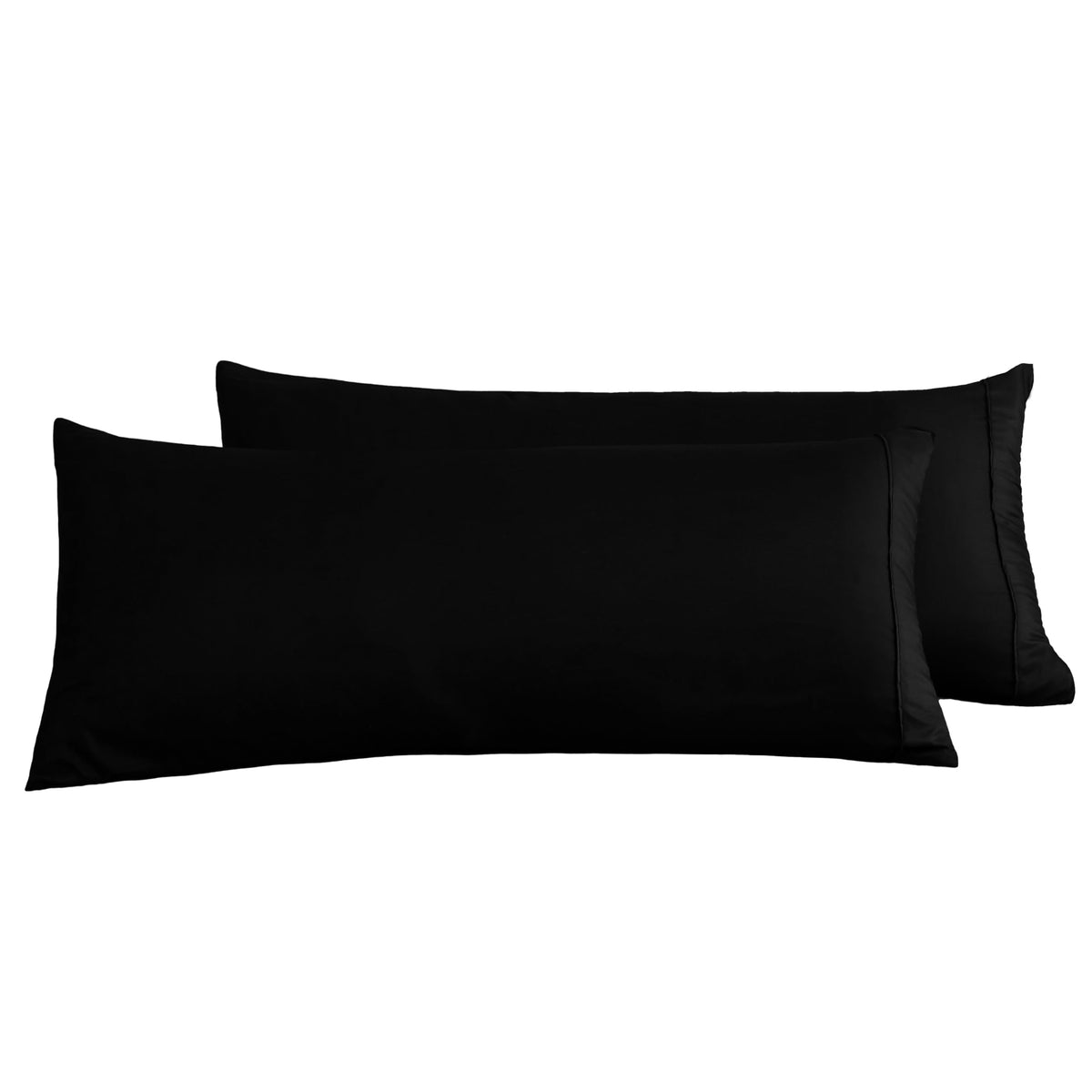 Ayasw Body Size Pillowcases Set Of 2 Premium Soft And Cozy 1800 Double Brushed Microfiber Fabric With Envelope Closure Black Pil