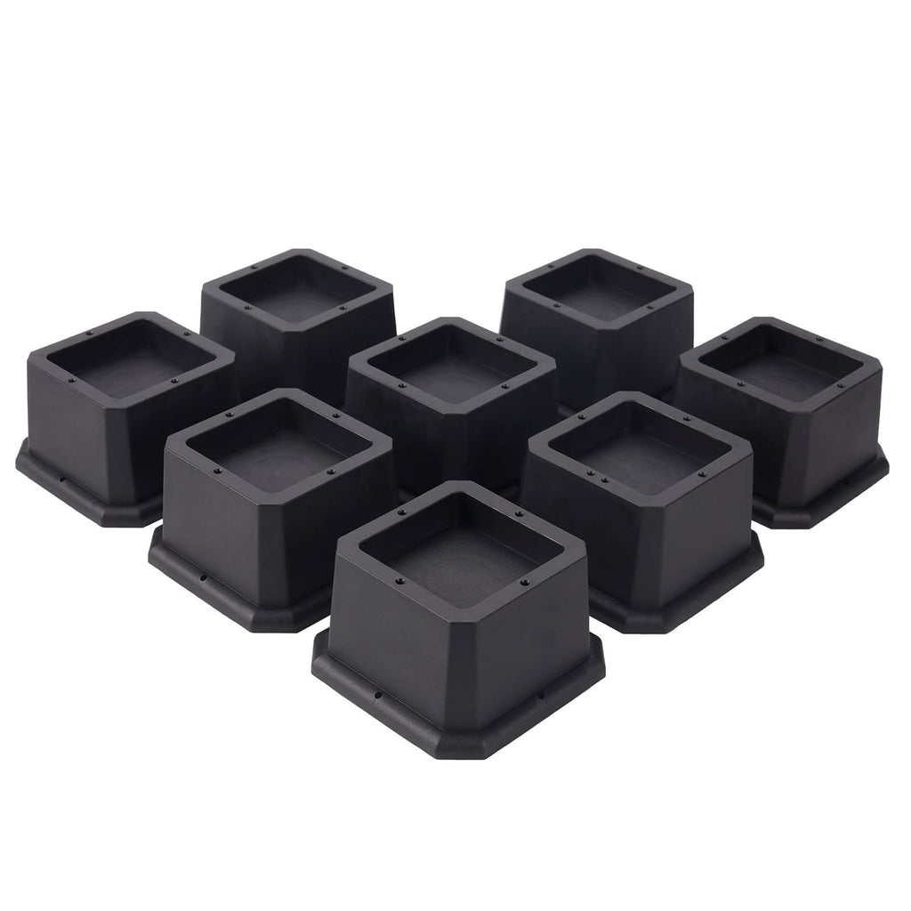 Btsd-Home Furniture Risers 2 Inch Bed Risers Heavy Duty Adjustable Dorm Bed Lifts Risers Table Desks Legs Blocks 8 Pack Black