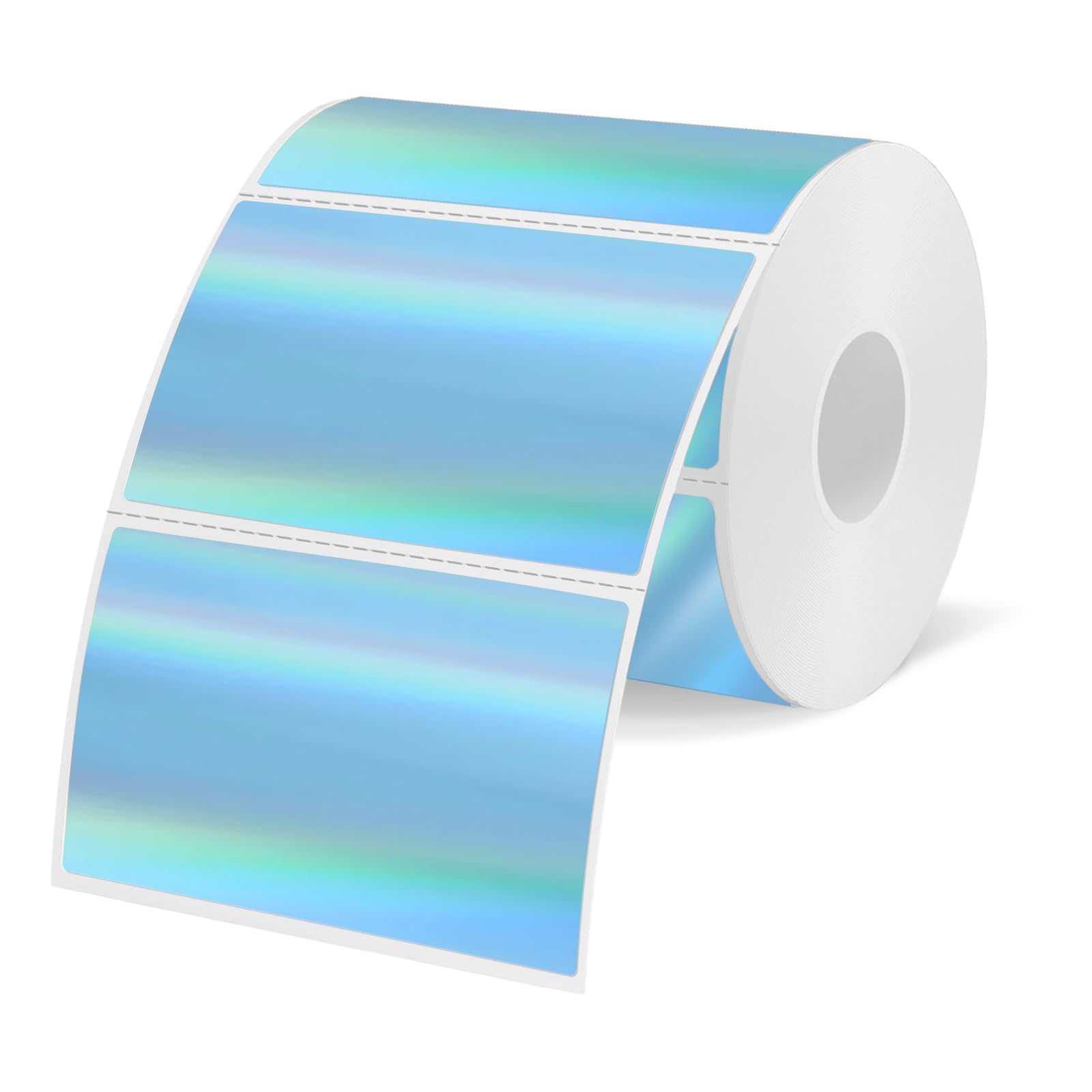 Yegawen 3X2 Inch Holographic Thermal Labels, Blue Thermal Sticker Labels, Rainbow Glitter Stickers For Price, Barcode, Mailing,
