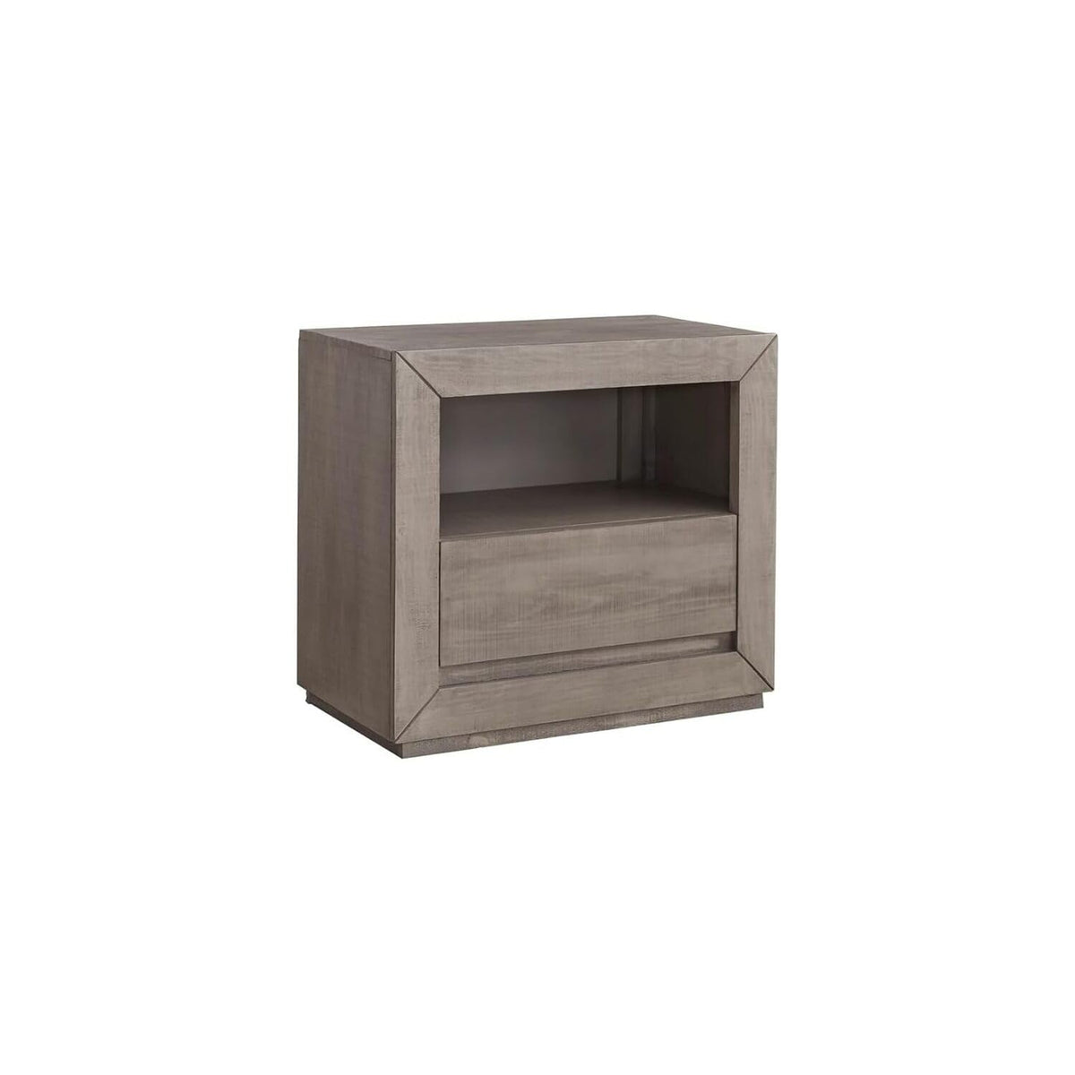 Progressive Furniture Palisades 1-Drawer Wood Nightstand In Stone Gray-Beige