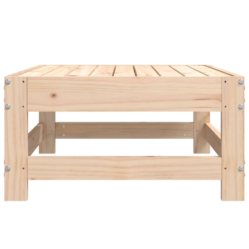 vidaXL Patio Footstool Outdoor Ottoman/Foot Rest/Small Table - Pine Wood - Brown Natural - 24.4" x 24.4" x 12.6" for Garden/Patio/Terrace