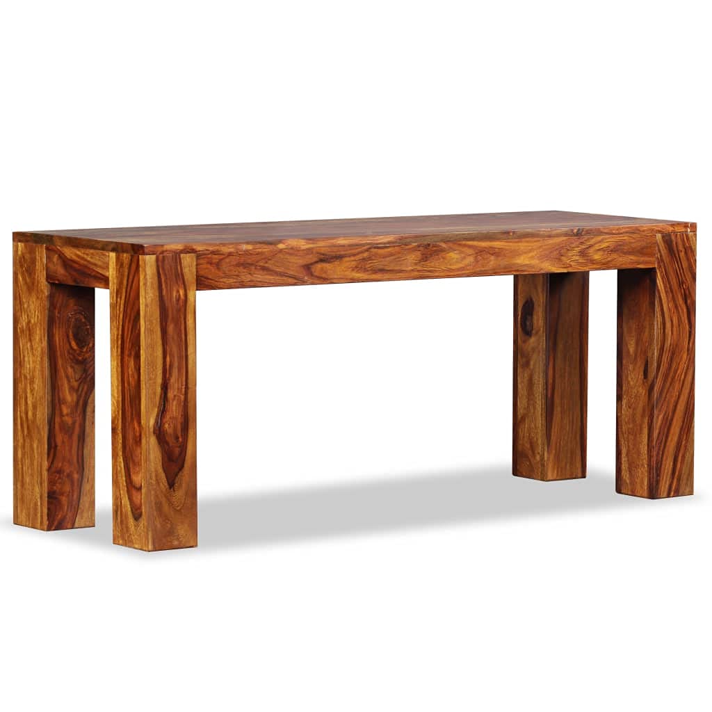 vidaXL Solid Sheesham Wood Bench with Sturdy Construction, Easy Assembly and Unique Wood Grains, Finished in Honey Brown - Home Décor Bench with Multi-Purpose Use