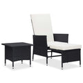 vidaXL 2 Piece Patio Lounge Set, Black Poly Rattan Patio Furniture Set, Outdoor Lounge Set with Cushions, Includes Armchair & Te
