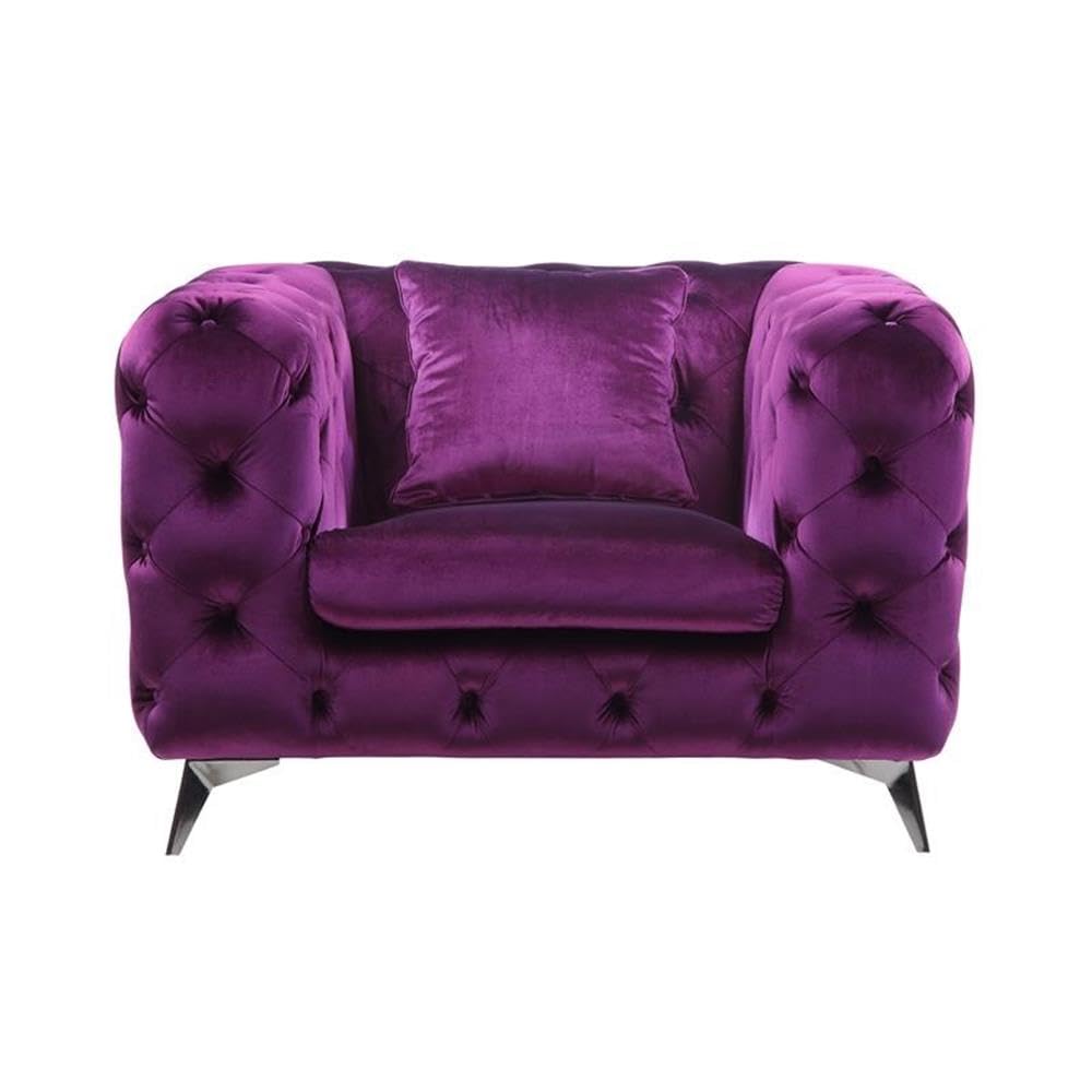 Acme Atronia Chair in Purple Fabric