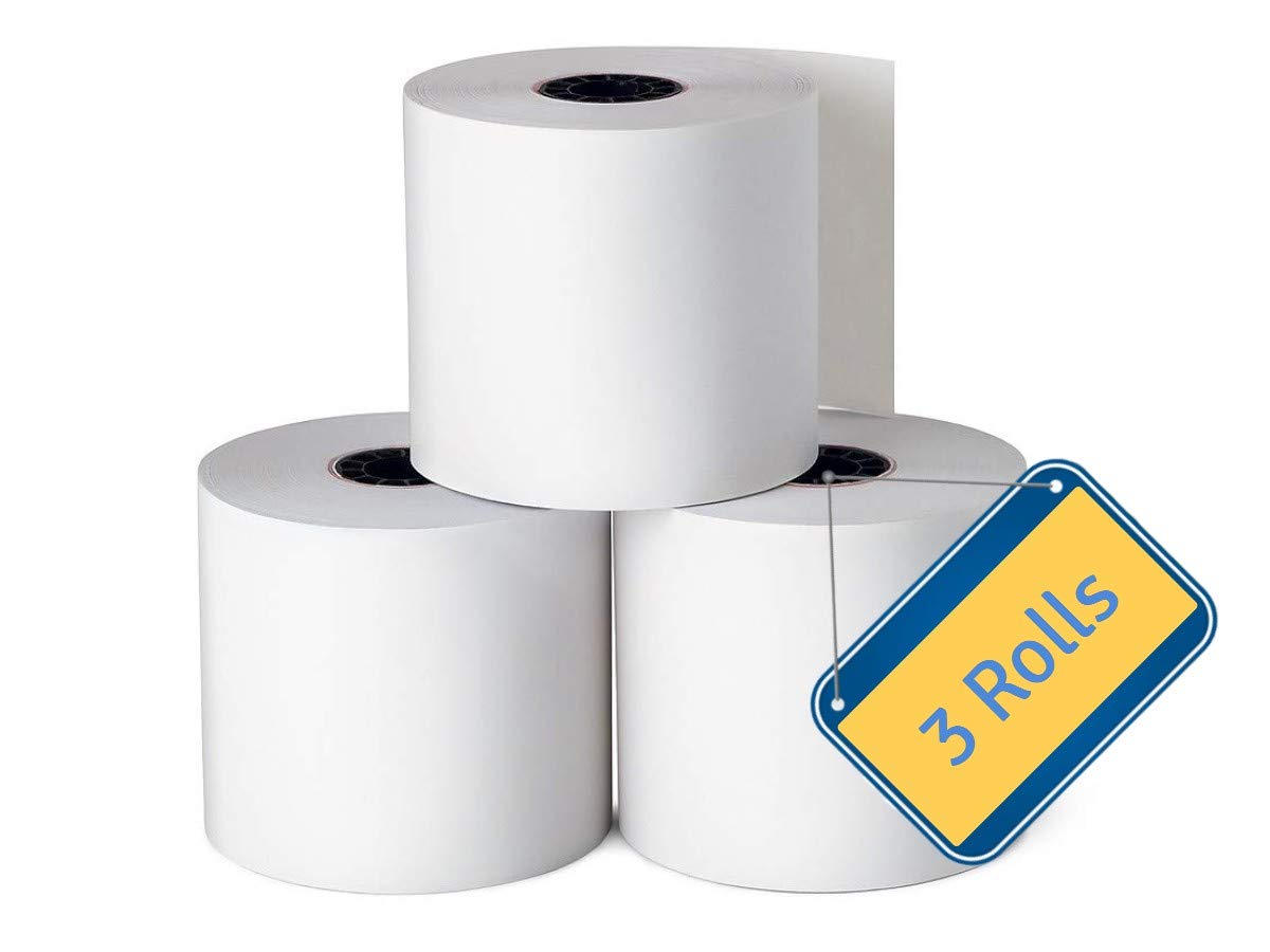 1Intheoffice Adding Machine/Calculator Roll, 16 Lb, 1/2 ' Core, 2-1/4 ' X 150 Ft, White (3)