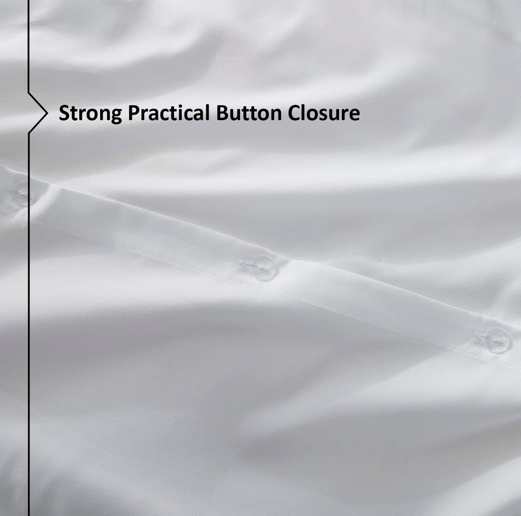 Nestl Twin Duvet Cover Set - Soft Double Brushed White Duvet Cover Twin/Twin Xl, 2 Piece, With Button Closure, 1 Duvet Cover 68X